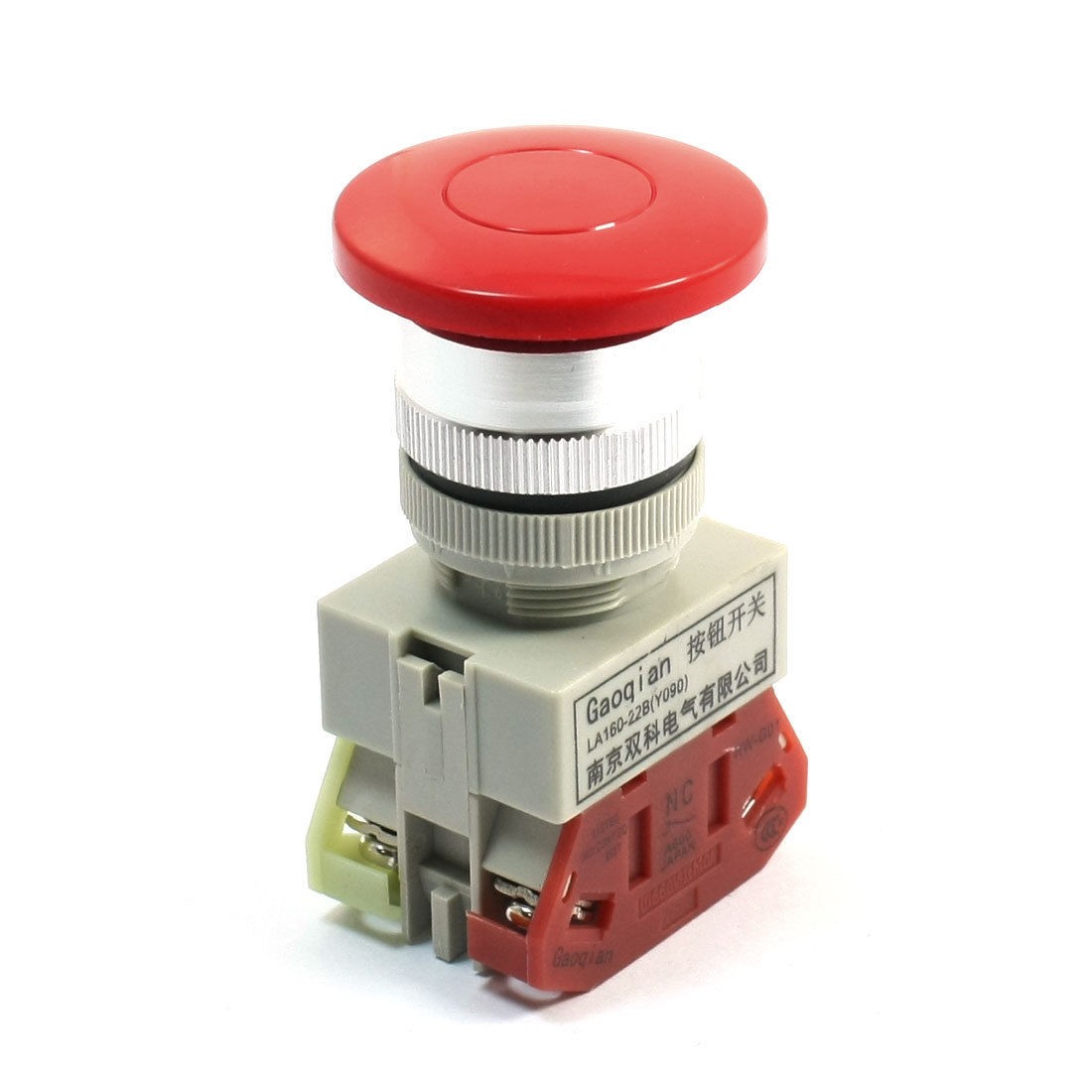 660V Ui 10A Ith DPST Momentary Red Mushroom Head Operator Pushbutton Switch