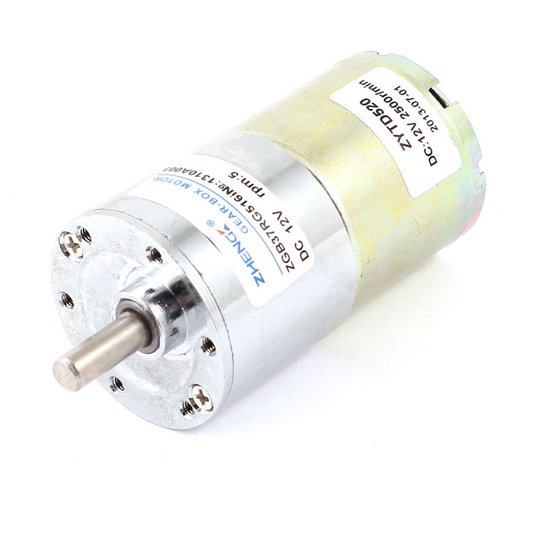 DC 12V 2500RPM 6mm Shaft Dia Cylinder Magnetic Electric Geared Box Motor