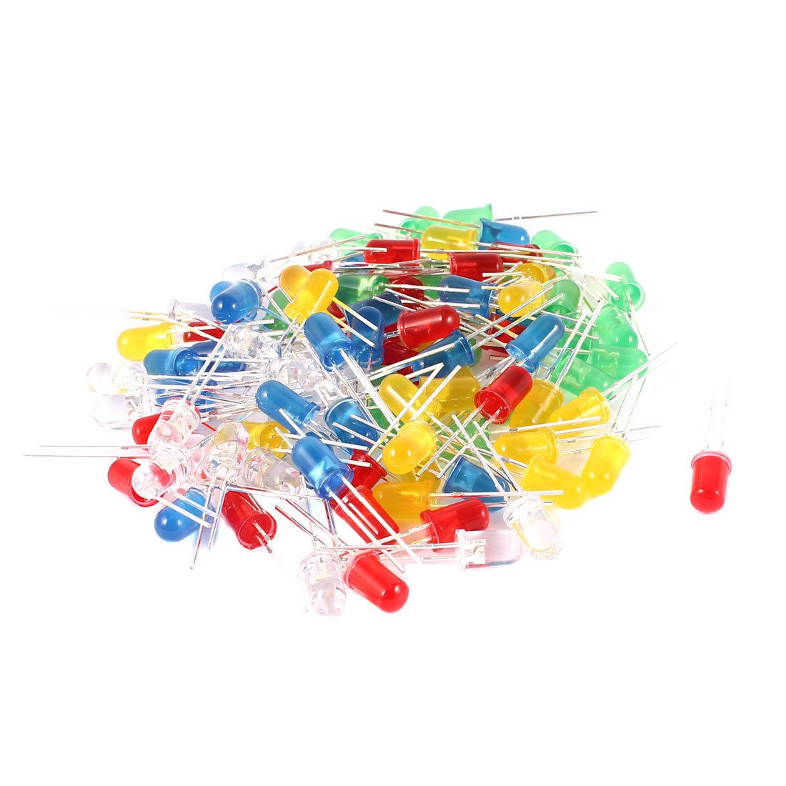 100 Pcs Straw Hat 5mm Red Green Yellow White Blue LED Bulbs Light Emitting Diode