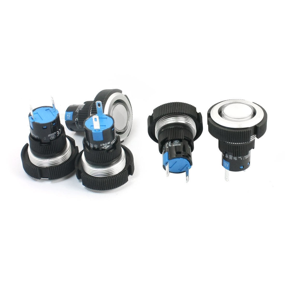 5 Pcs 12V 22mm Thread Plastic Warm White Signal Indicator Light Lamp