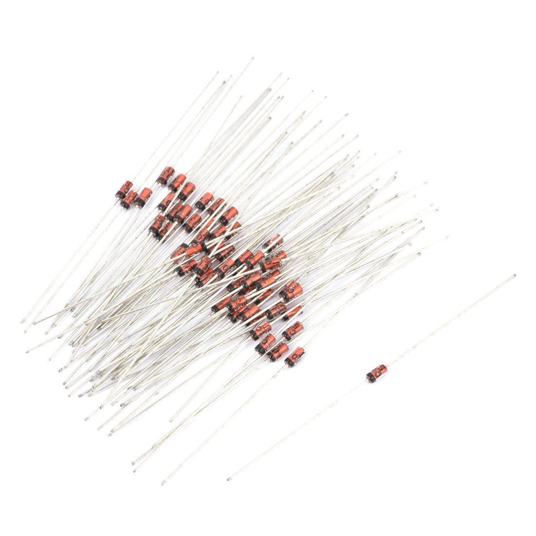 55Pcs 1N5240 10V 1/2W Glass Sealed Case Axial Leads Zener Diodes