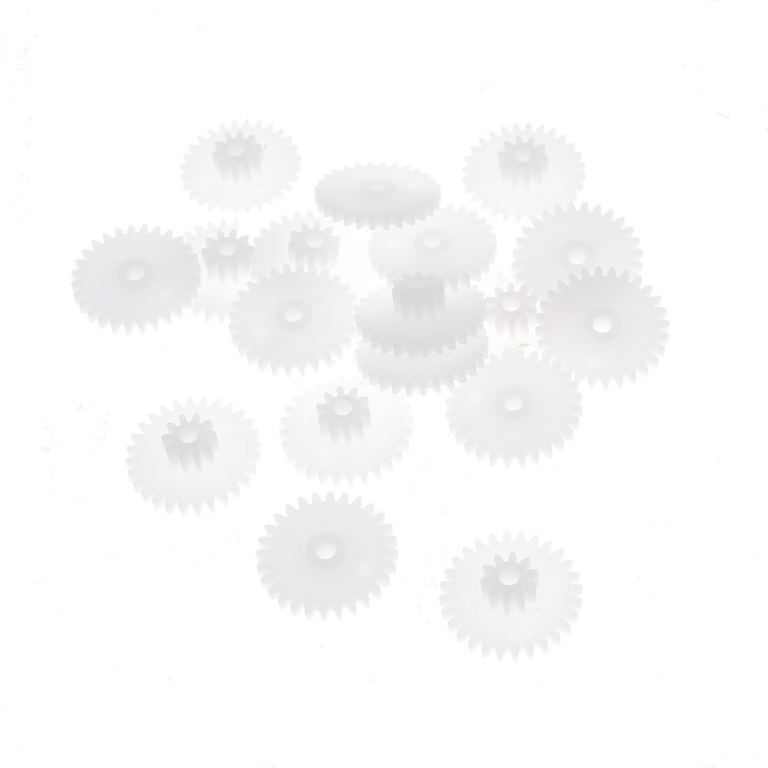 20 Pcs White Plastic Electrical Electrical Model Gear 15mm Dia