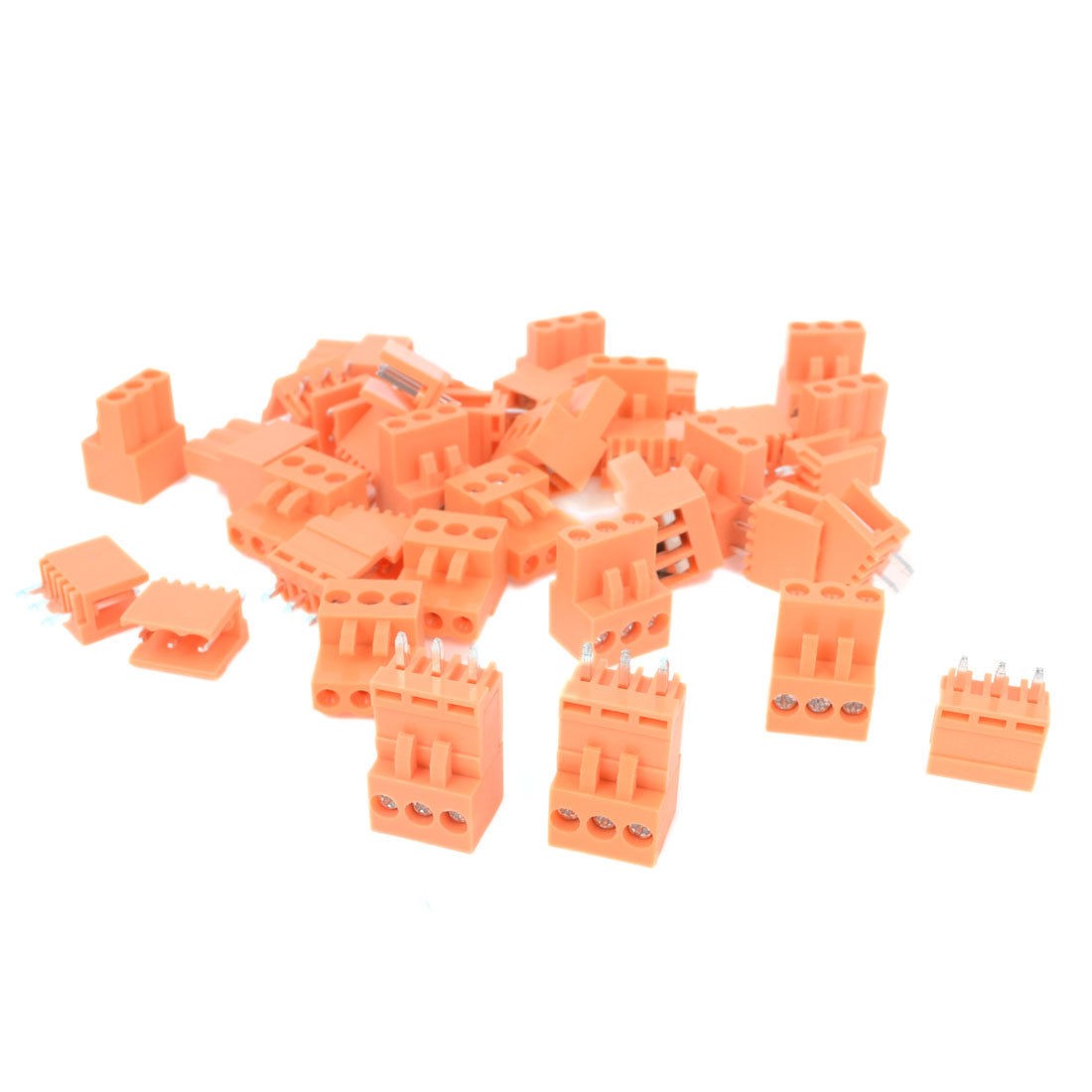 10pcs AC 300V 10A 3 Pin PCB Screw Terminal Block Connector 3 96mm Pitch Orange