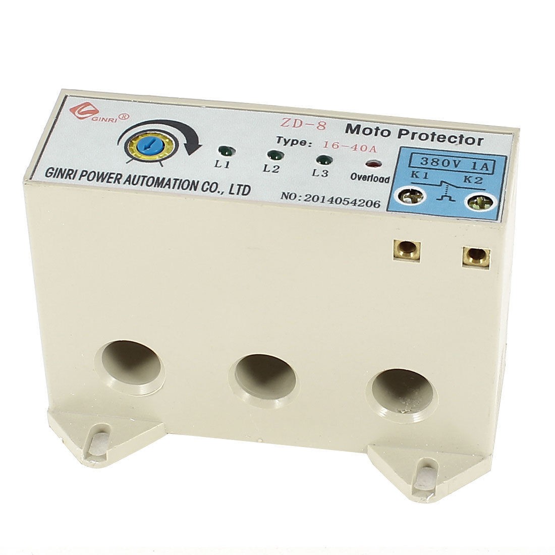 ZD-8 3 Phase 16-40 Ampere Adjustable Current Motor Circuit Protector