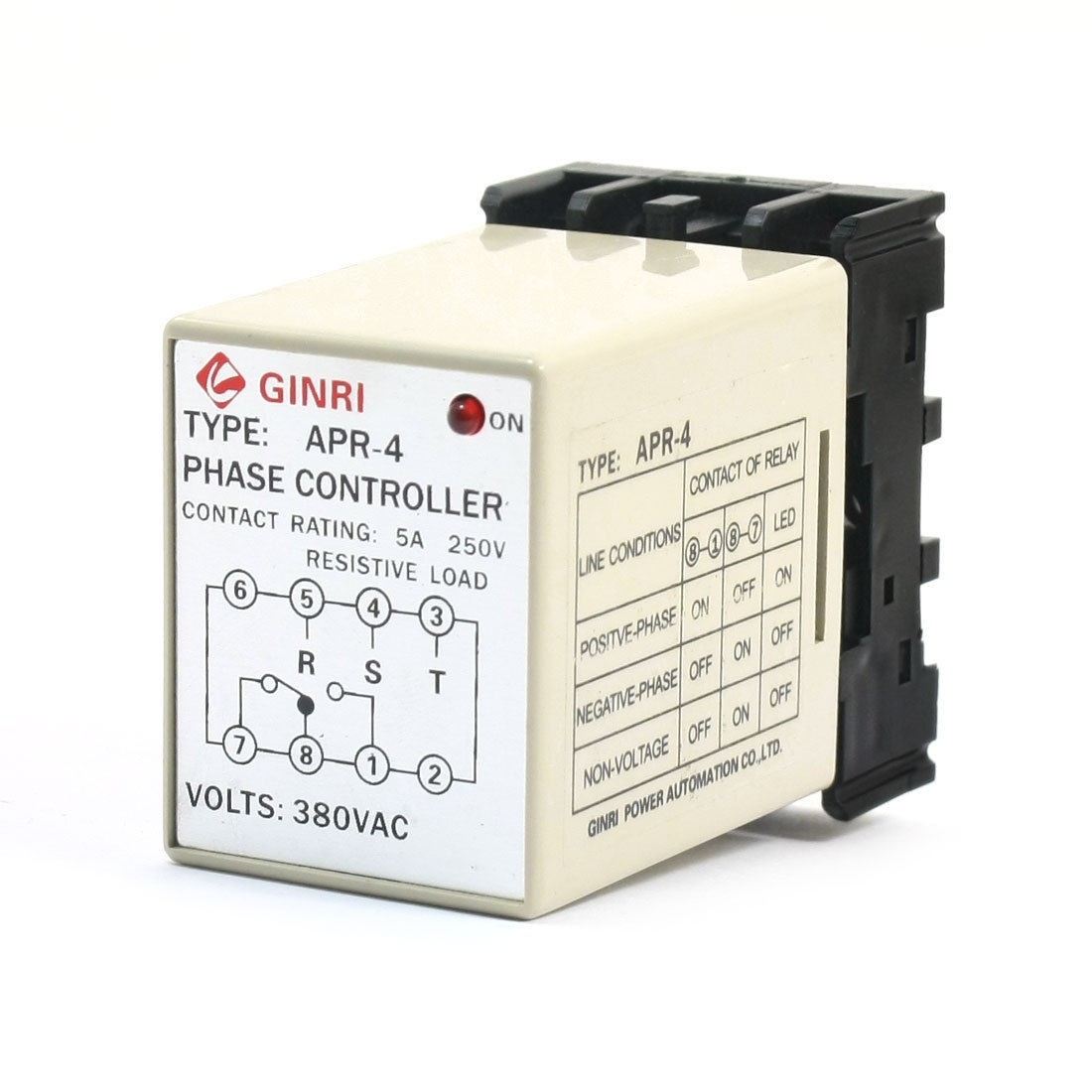 APR-4 Protective AC 380V Red LED Light Phase Failure Sequence Relay