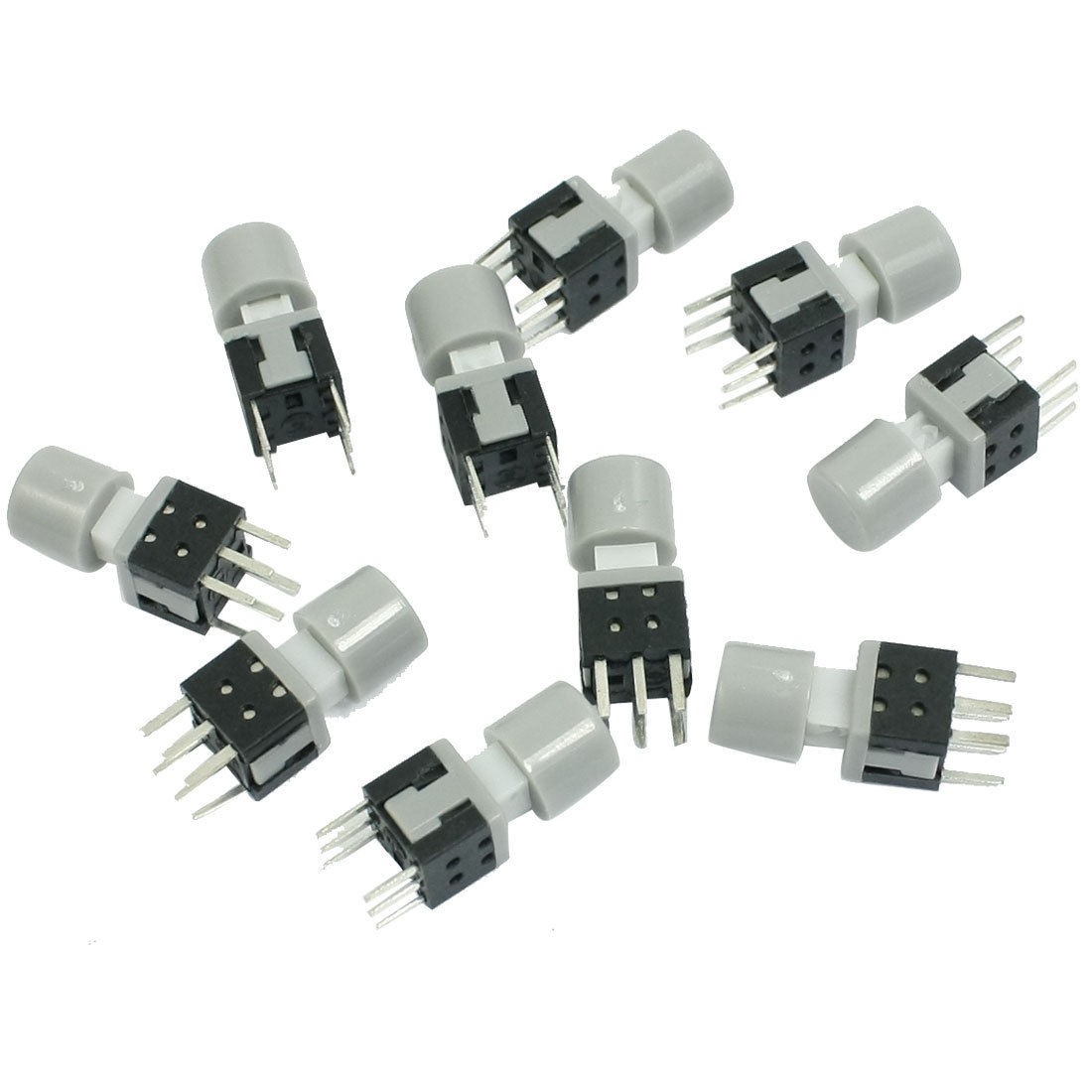 10x 5.8 x 5.8mm x 13mm PCB Momentary Tactile Tact Push Button Switch 6P w Cap
