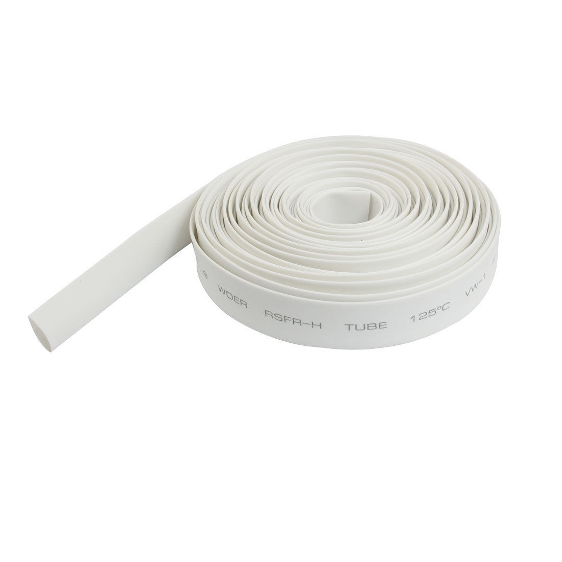 8mm Dia White Polyolefin Heat Shrinkable Tube 6M 9.7Ft