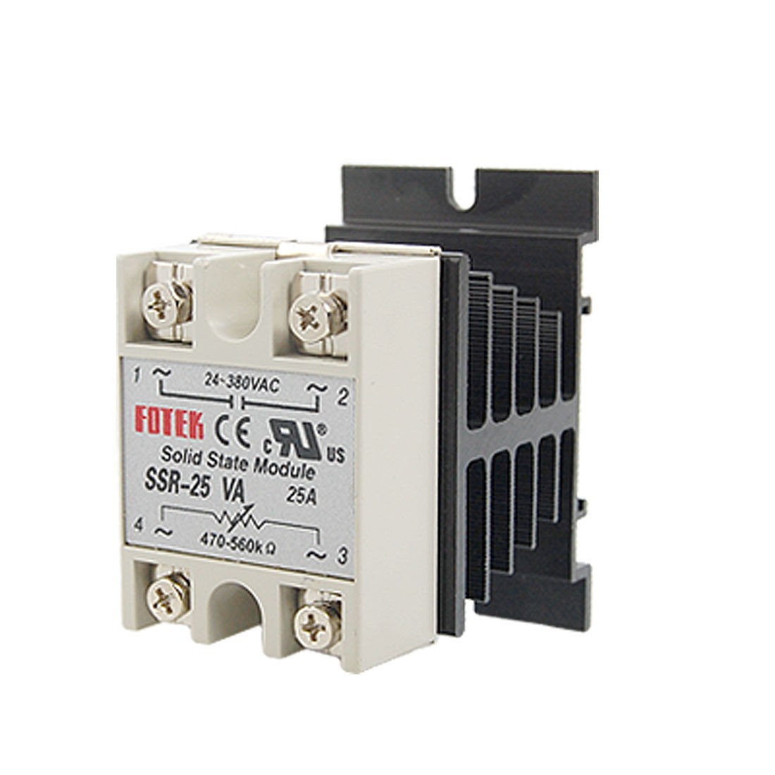 25A AC 380V Solid State Relay Voltage Resistance Regulator w Aluminum Heat Sink