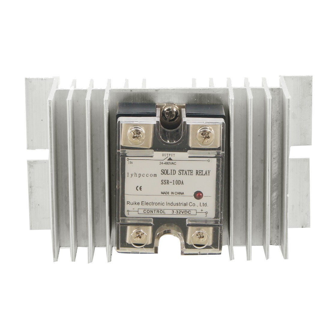 10A DC-AC Single Phase Solid State Relay SSR DC 3-32V / AC 24-480V + Heat Sink