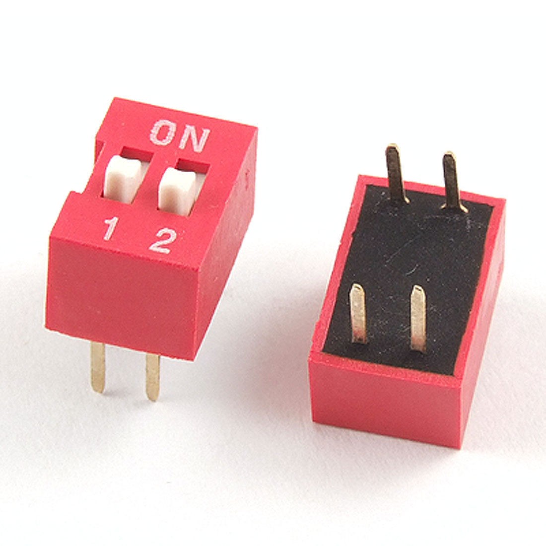 10 Pcs 2.54mm Pitch 2 Position  Piano Type DIP Switch Red Ntznf