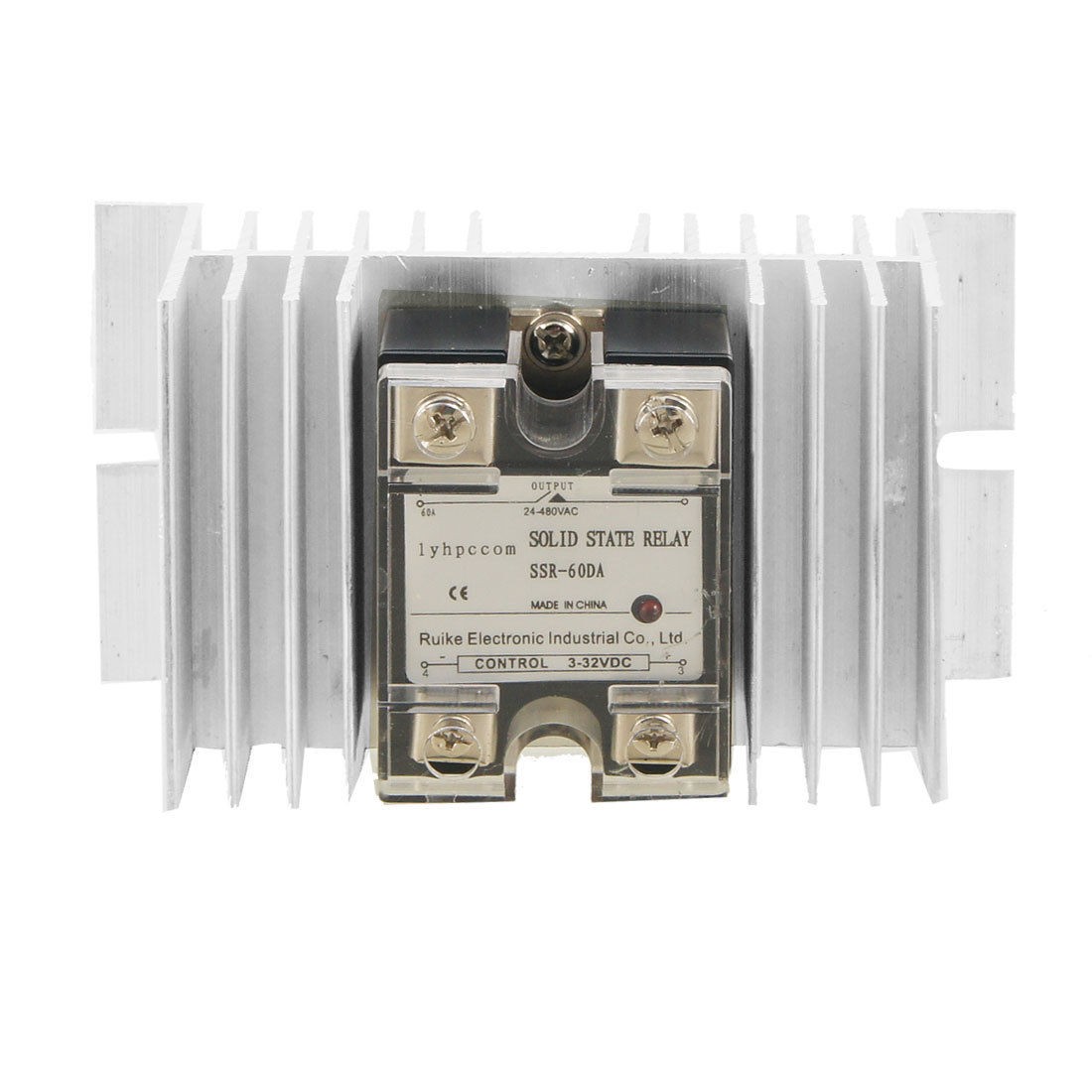60A DC-AC Single Phase Solid State Relay SSR DC 3-32V / AC 24-480V + Heat Sink