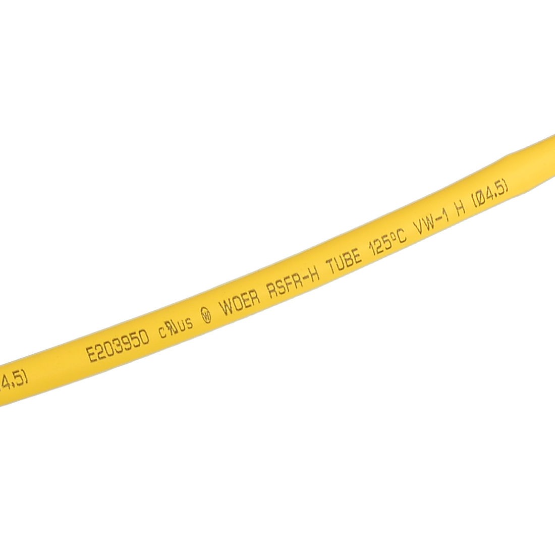 Yellow 19.7Ft 6M Long 4.5mm Dia Polyolefin Heat Shrinkable Tube Tubing