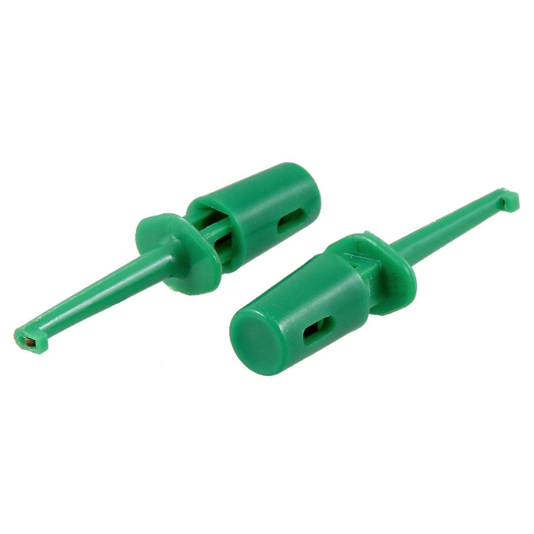 1.6" Long Meter Multimeter Lead Wire Testing Hooks Clip Green 2 Pcs