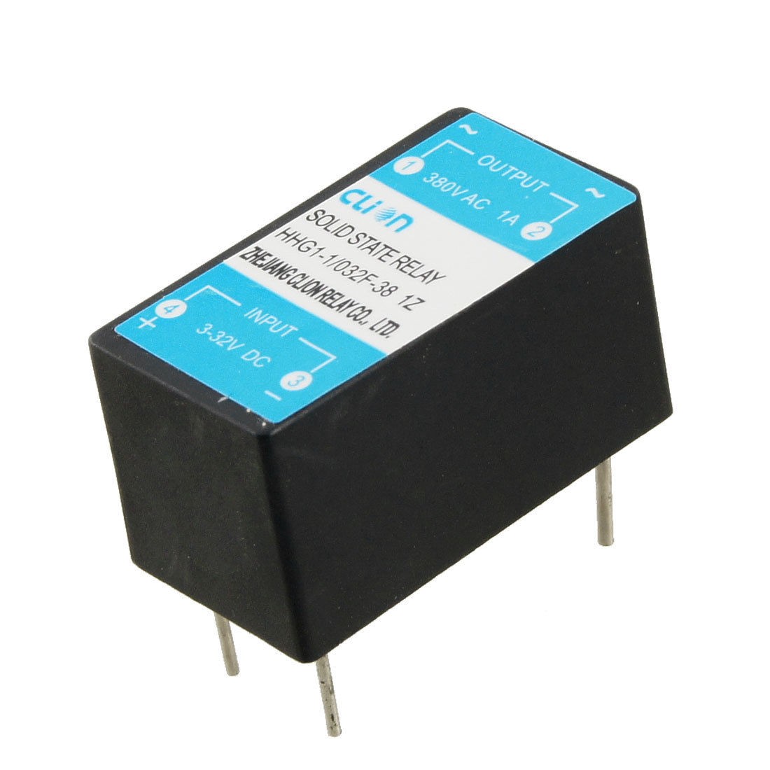 Input 3-32V DC Output 1A 380V AC 4 Pin PCB Panel Mount Solid State Relay