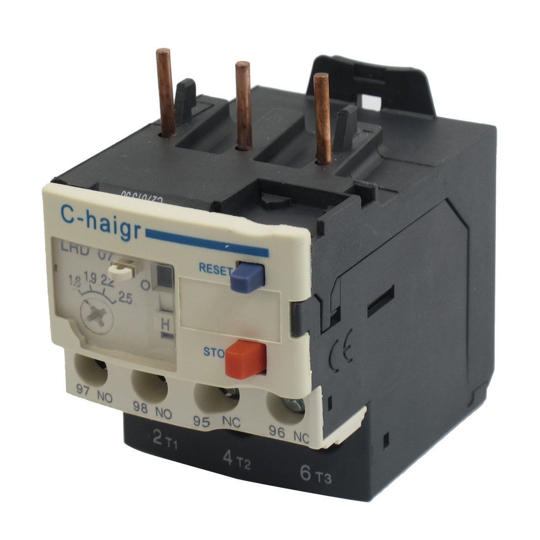 3 Pole AC 1.6A - 2.5A Electric Thermal Overload Relay 1 NO 1 NC Lhhyl