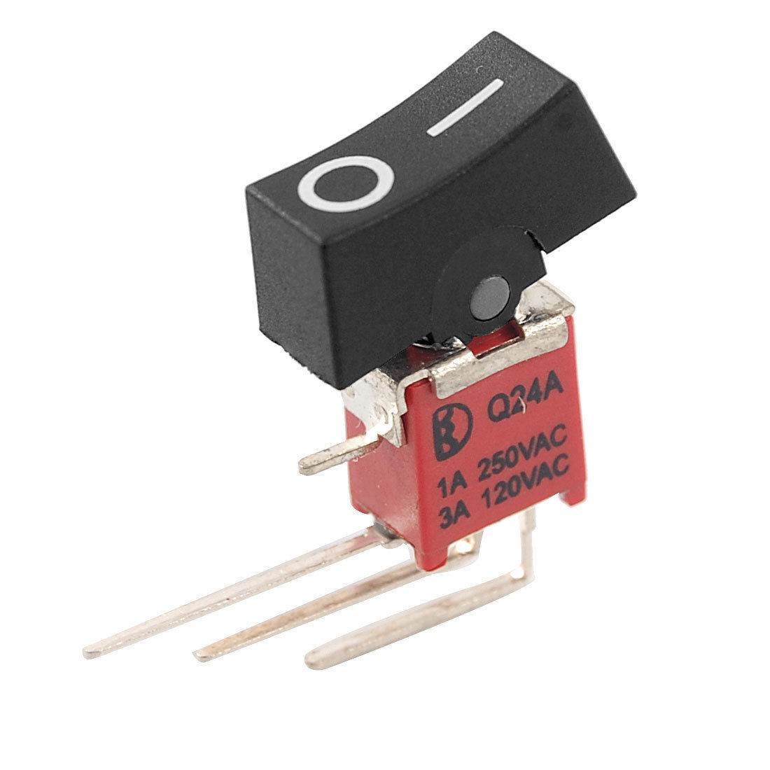 AC 1A/250V 3A/120V SPDT 4 Pin On-On I/O Right Angle Boat Rocker Switch Red