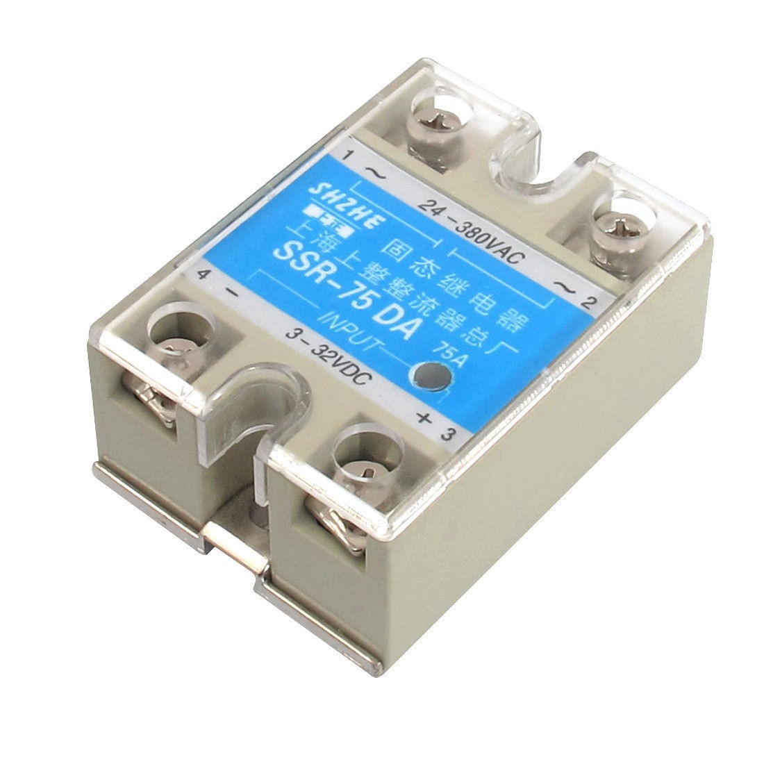 SSR-75DA DC to AC Covered Solid State Module Relay DC 3-32V AC 24-380V