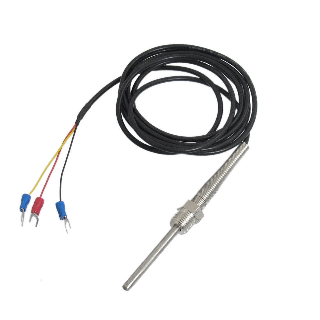 PT100 1/4" Thread Dia 50mm x 5mm Thermocouple Probe 2M Cable
