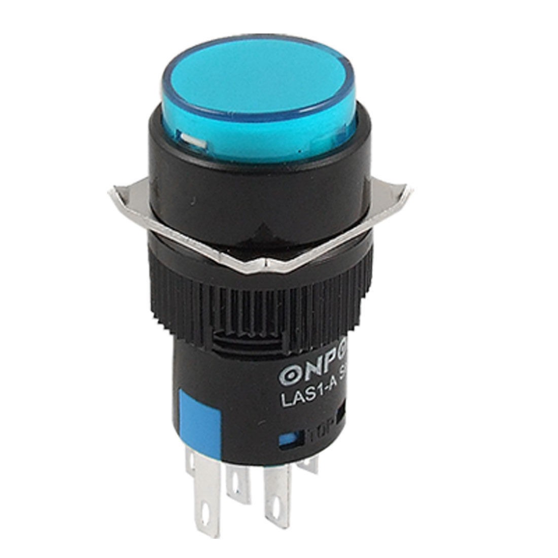 DC 24V Blue Light 5 Pins Panel Mount Push Button Switch