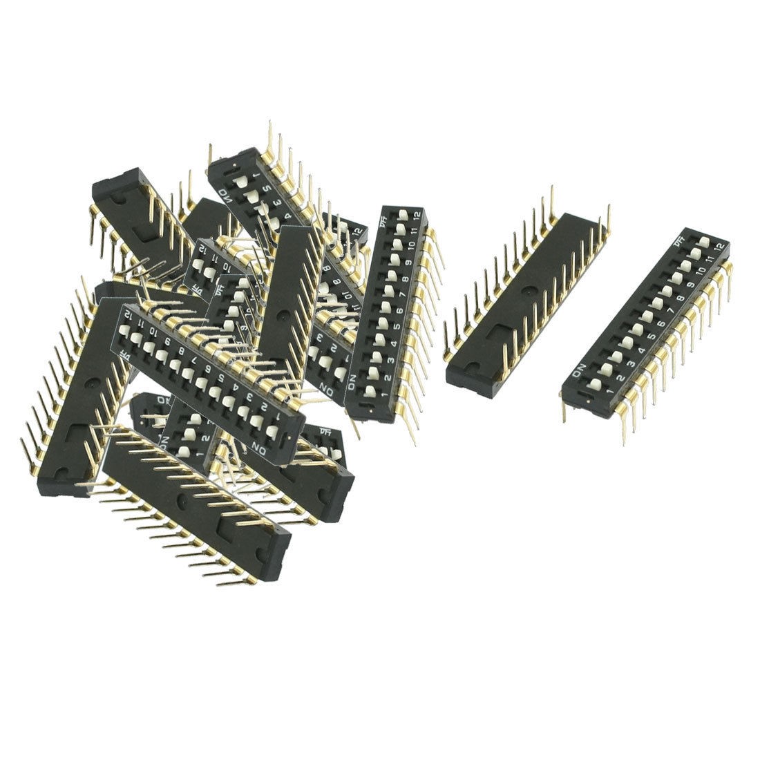 14 Pcs 2.54mm Pitch 12 Position Slide Type DIP Switches