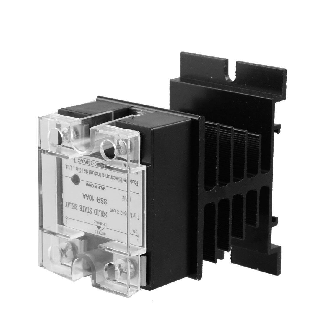 AC/AC A Solid State Relay SSR 10A AC 90-280V / AC 24-480V + Heat Sink