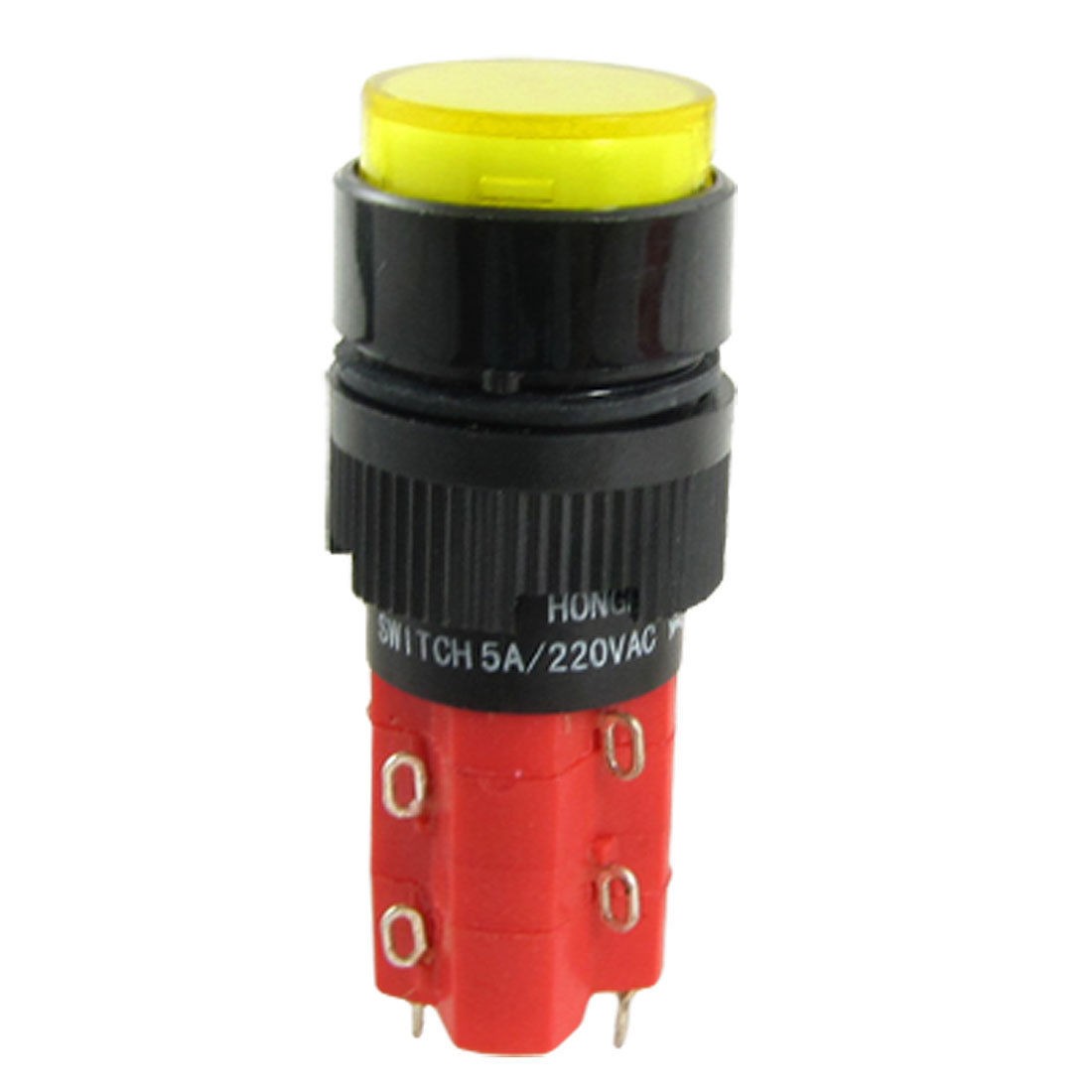 2NO 2NC Contacts DC 24V Yellow Lamp Push Button Switch