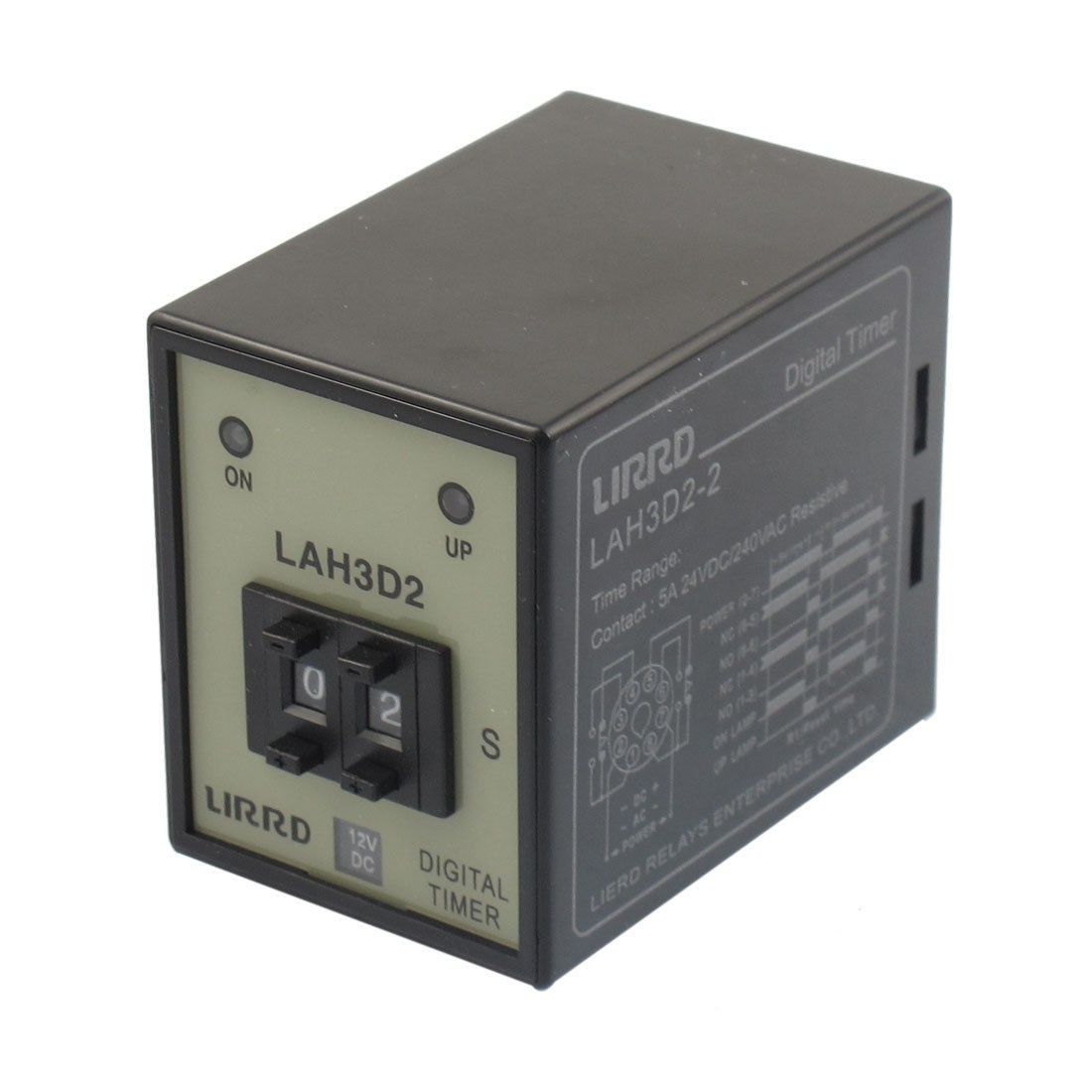 DC 12V 0-99s Digital Display Time Relay 2NO 2NC LAH3D2-2