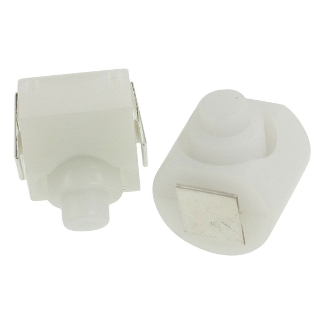 5 Pcs White Cylinder Shaped Latching Push Button Switch for Electric Torch