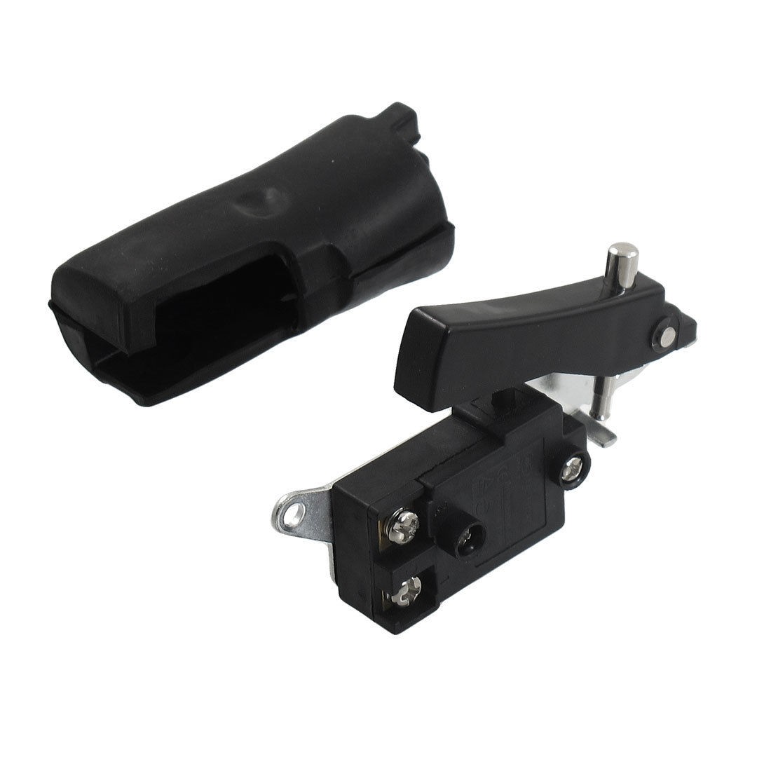 AC 250V 10A AC 125V 15A SPST NO Lock On Electric Trigger Switch w Rubber Shell