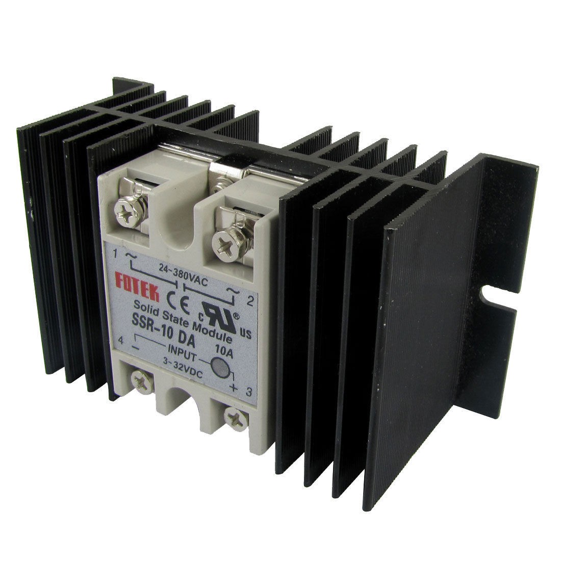 Single Phase Solid State Relay SSR-10DA 10A 3-32V DC 24-380V AC with hest sink
