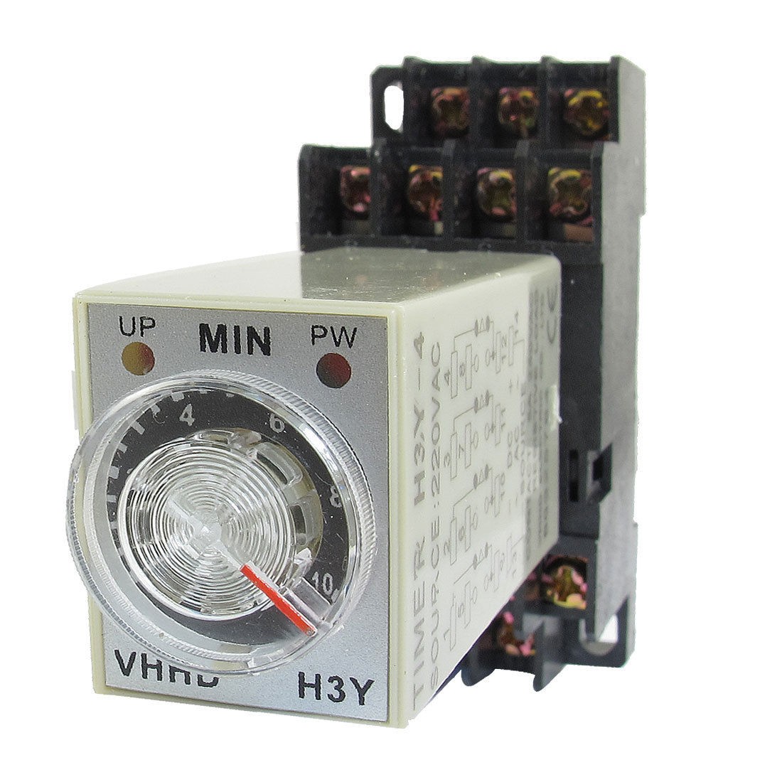 AC 220V 0-10 Minute 10m Timer Power On Delay Time Relay 14 Pin H3Y-4 + Socket