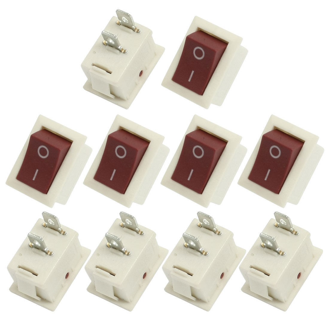 10 x Home125V/10A 250V/6A 2 Pin SPST ON OFF Rocker Boat Switch