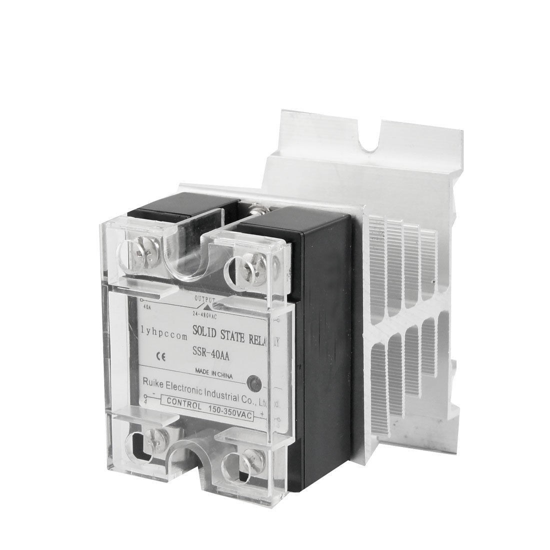 AC to AC Solid State Relay SSR 40A AC 150-350V/24-48<wbr/>0V SSR-40AA + Heat Sin