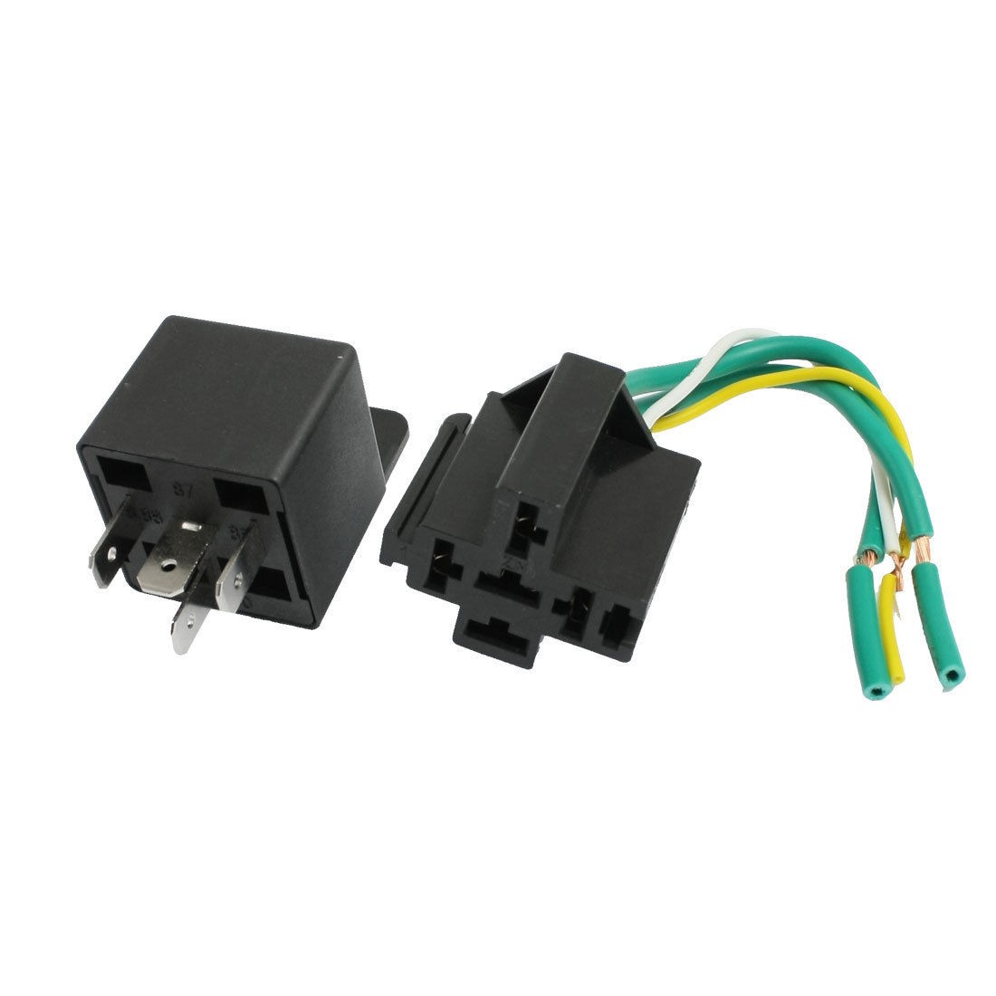 Car Auto Truck SPST 4 Pin Relay Socket Harness Wire 30A 14V DC