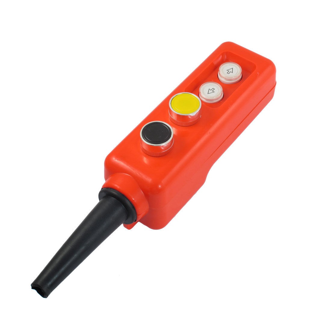 Hoist Black Yellow Cap 1NO 1NC Momentary Crane Pushbutton Switch 660V 10A