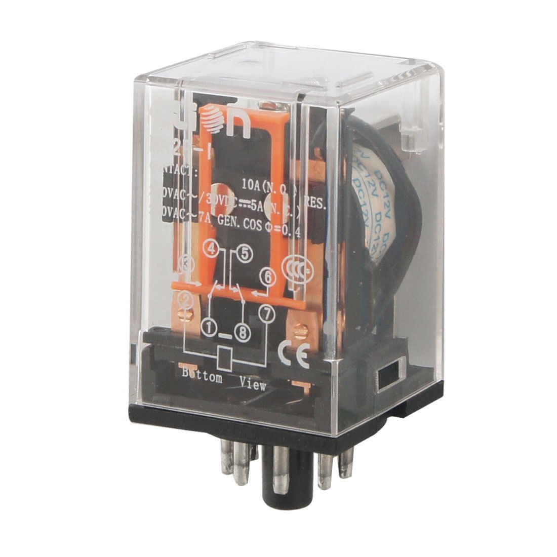 MK2P-I DC 12V Coil AC 250V DC 30V 8 Pins DPDT General Purpose Relay