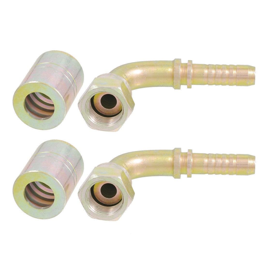 2 x Hex Bushing 3/8" PT Female Threaded L Type Flat Tube Oil Pipe Fittings
