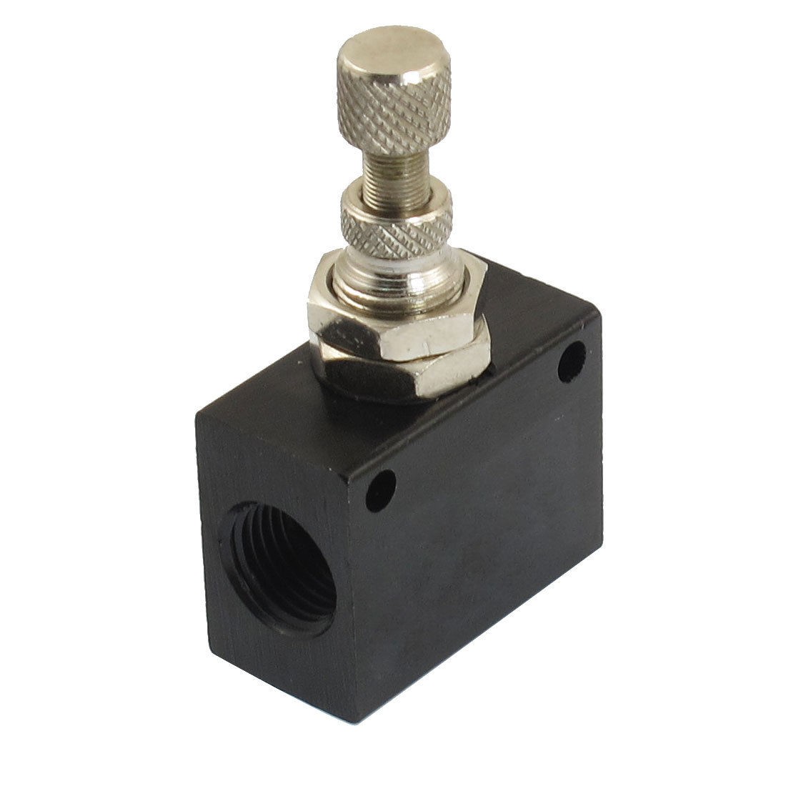 Black Metal G1/4" One-way Restrictive Air Pneumatic Flow Control Valve