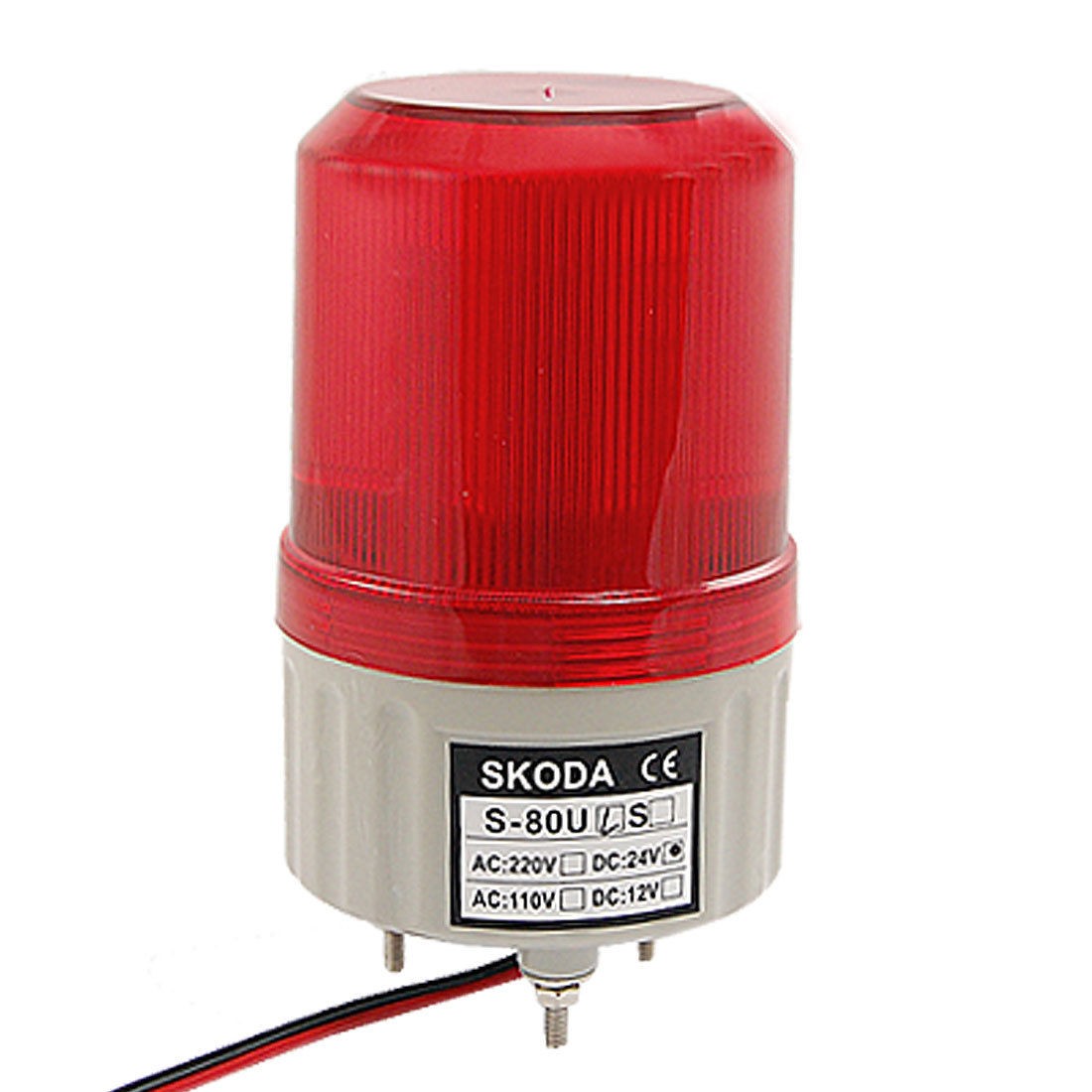 90dB DC 24V Red LED Industrial Signal Tower Buzzer Siren Warning Light