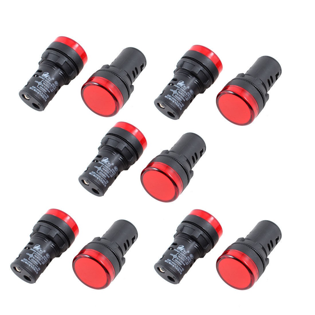 10Pcs AC/DC110V Energy Saving Red LED Indicator Pilot Signal Light Lamp 22mm