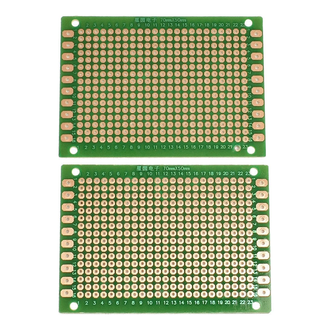 2 Pcs Universal Single Side PCB Board Stripboard 70x50mm Green