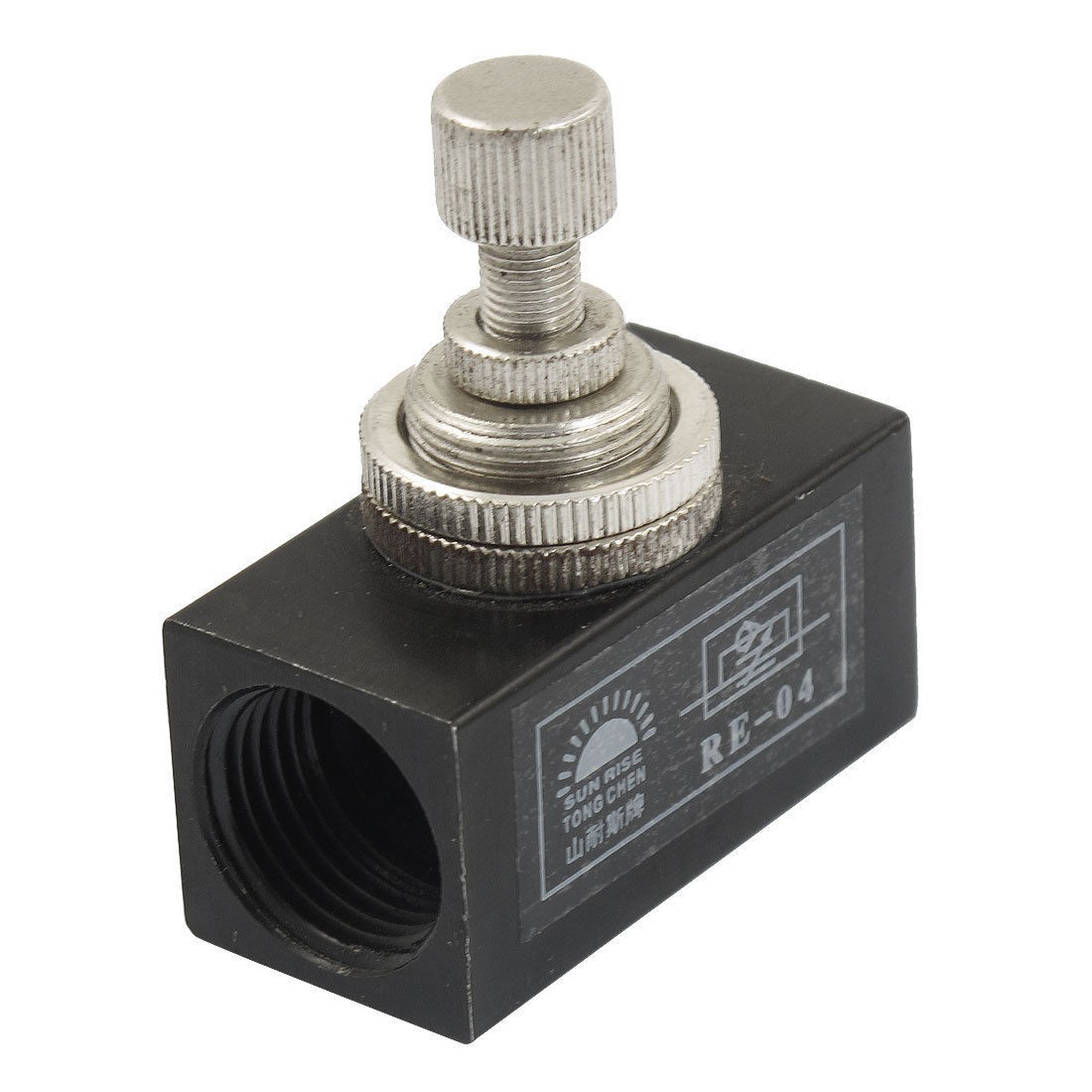 G1/2" Black Metal One-way Restrictive Rectangle Pneumatic Flow Control Valve