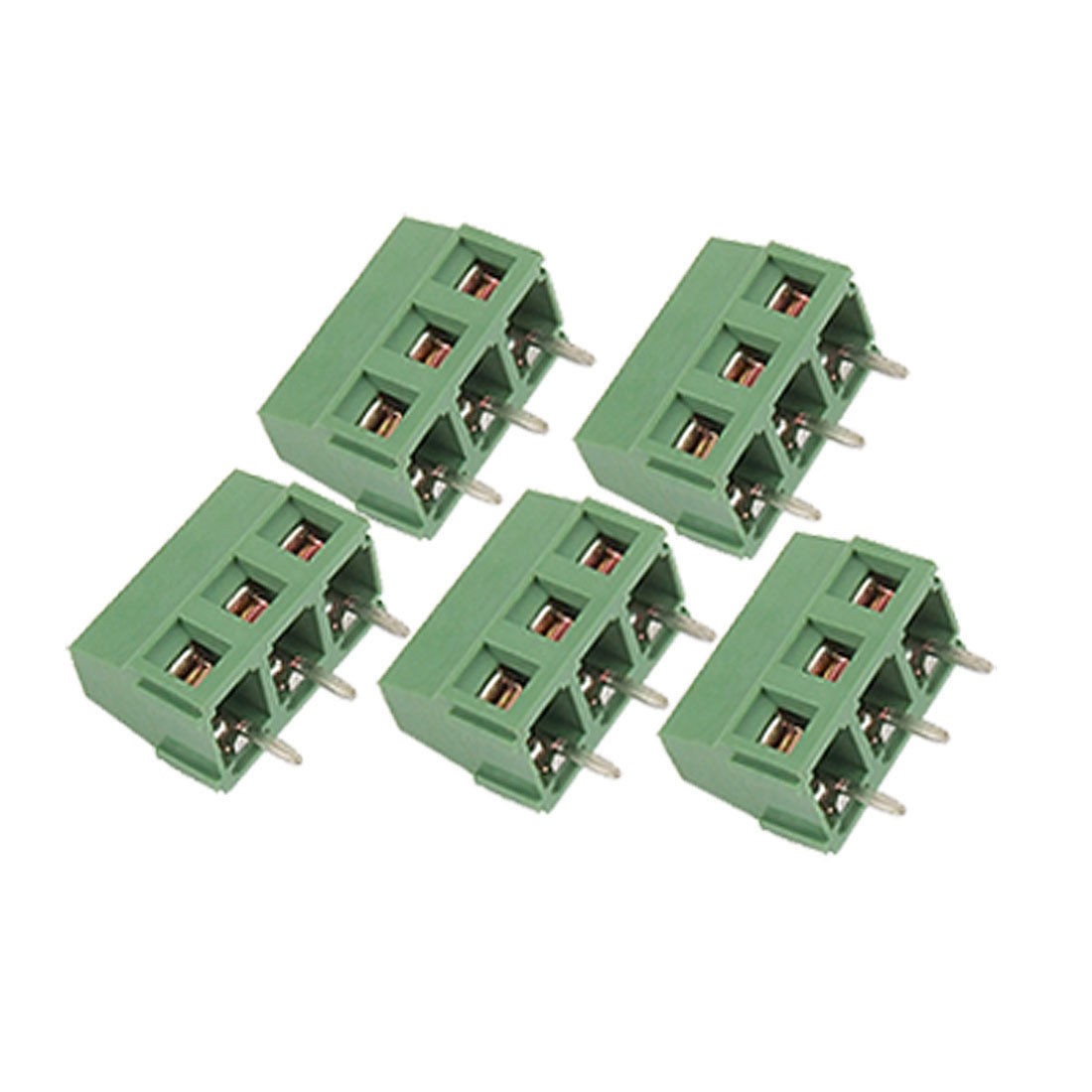5 Pcs 5mm Pitch 3P Screw Terminal Block PCB Connector 300V 10A