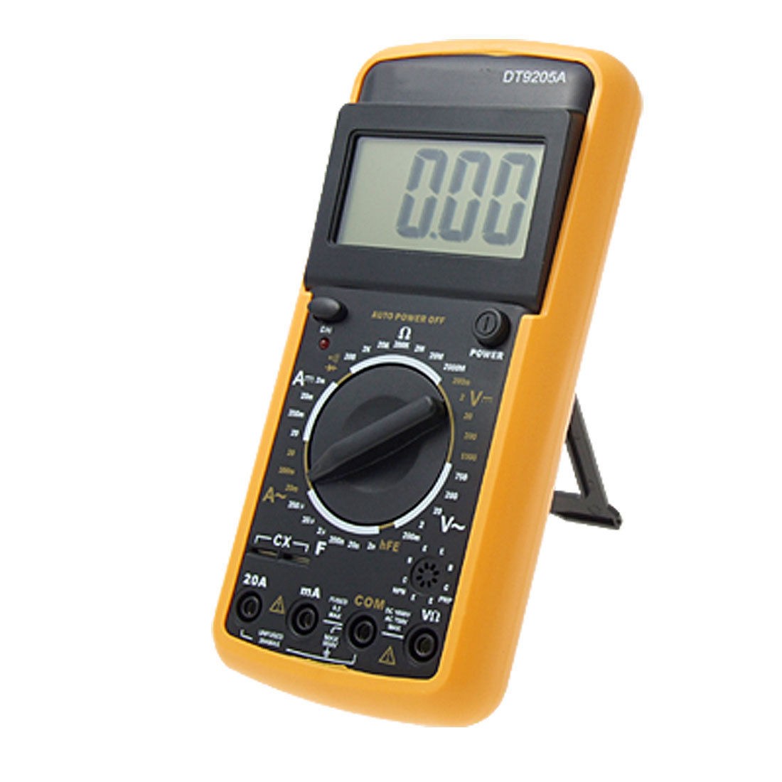 Orange Plastic Case Digital LCD Voltmeter Ammeter Ohm Meter Multimeter Lead