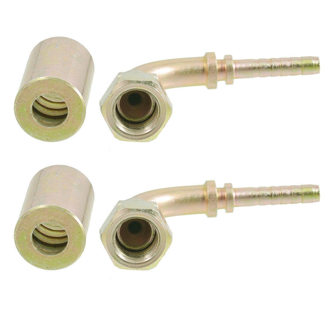 2 x Hex Bushing 1/4" PT Female Threaded L Style Cone Flared Oil Pipe Fittings