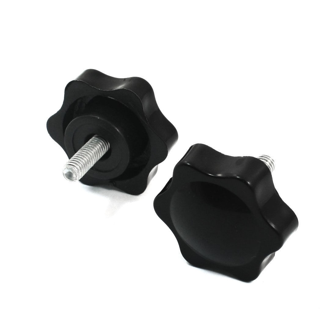 2Pcs M6x15mm Male Thread Screw On Design Star Head Clamping Knobs