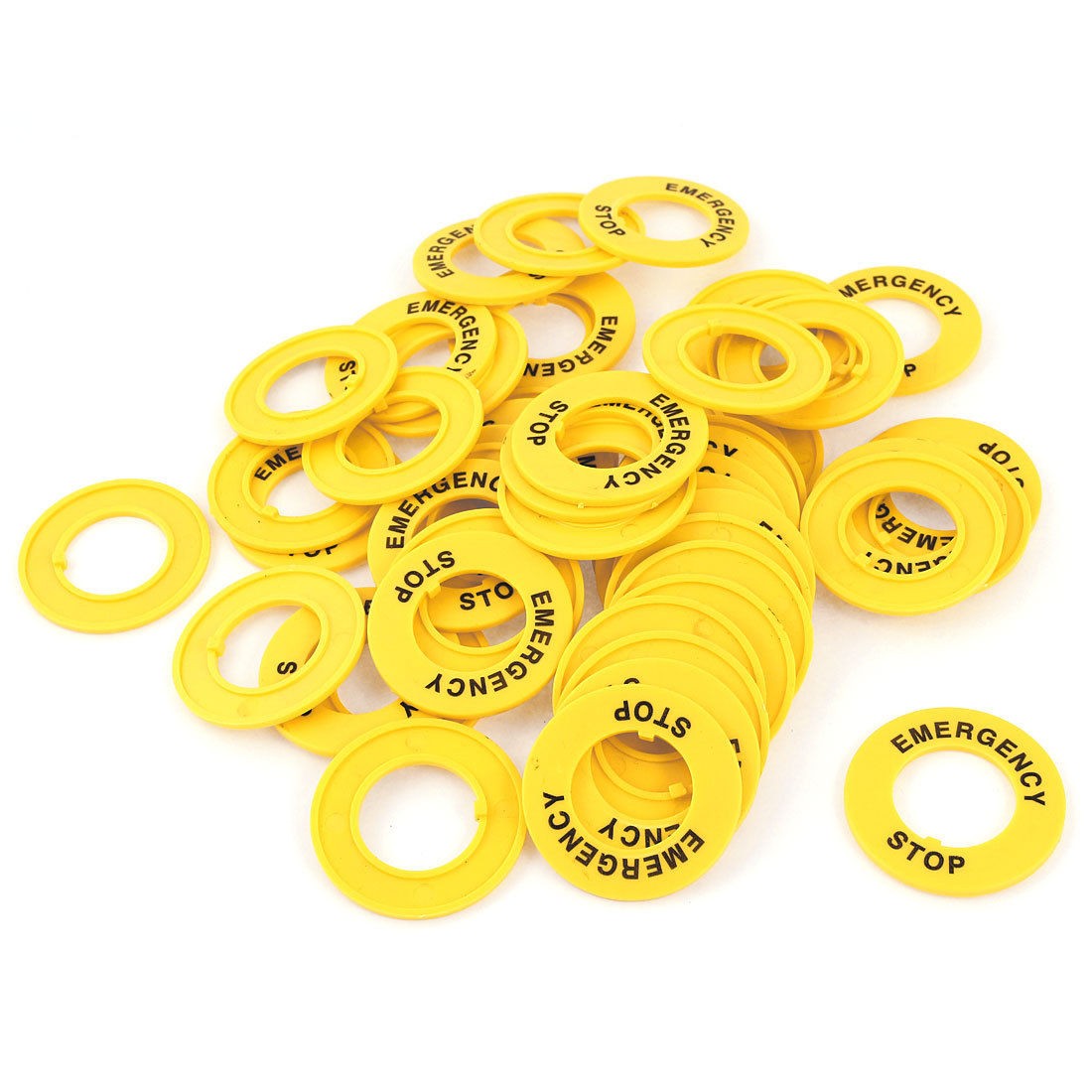 50 Pcs 22mm Dia Cutout Yellow Plastic Round Push Switch Button Protective Case