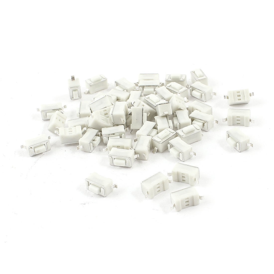 50 Pcs SMD SMT Momentary 2 Pin SPST Tactile Switch White 6mmx3mmx4.3mm