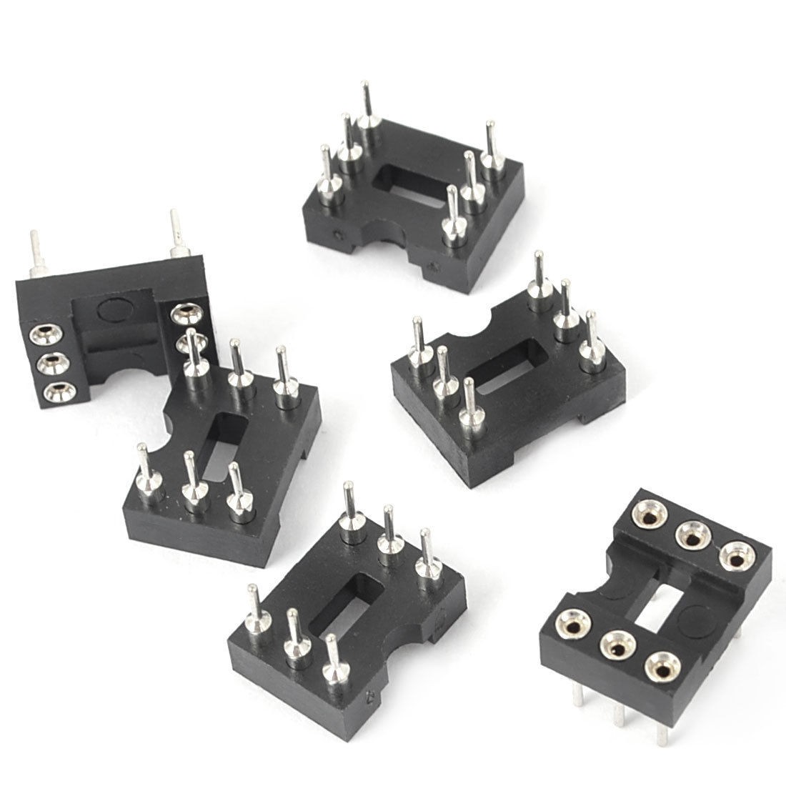 6Pcs 6 Pins 2.54mm Pitch DIP IC Double Row Sockets DIP Adaptors