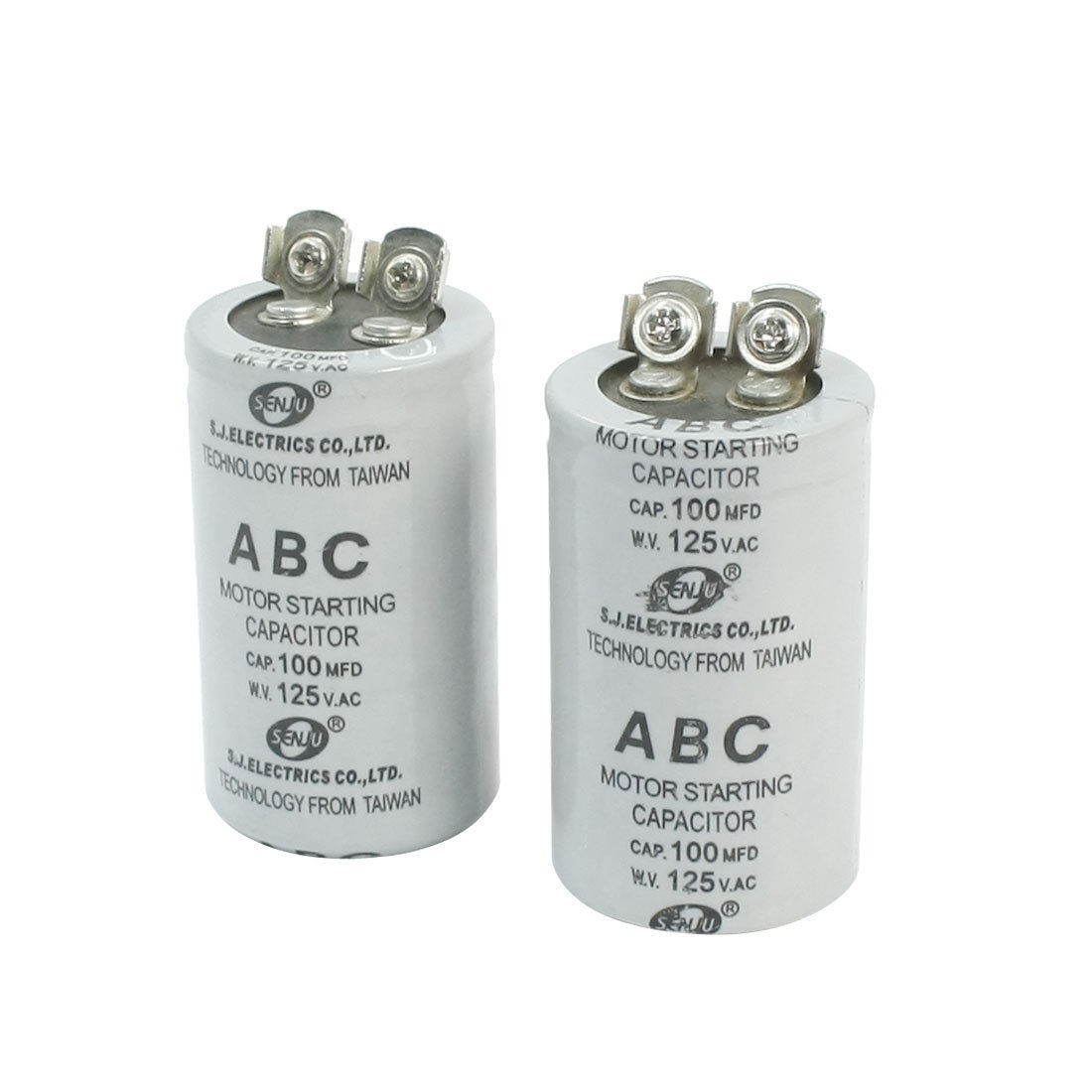 2Pcs AC125V 100MFD 100uF 2 Screw Terminals Motor Start Capacitor
